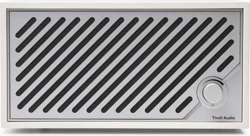 Tivoli Audio Model Two Digital Weiss/Grau - Kabelloses Radio mit Google Chromecast und Airplay 2, ideal für Streaming und Bluetooth-Verbindung. Elegantes Design in Aluminium und Echtholz-Furnier.
