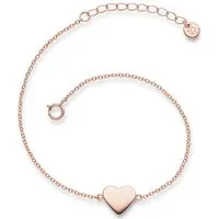GLANZSTÜCKE MÜNCHEN Damen-Armband Herz aus Sterling Silber - Armbänder für Damen: Bezauberndes Herzarmband aus rosévergoldetem Sterling Silber, ideal als Geschenk mit persönlicher Botschaft im eleganten Ledertäschchen.
