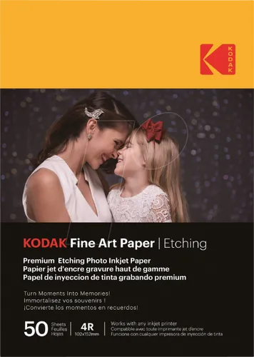 KODAK 9891199 - Fotopapier, 102 x 152 mm, Inkjet, Gravur-Effekt, 50 Blatt