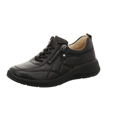 Waldläufer Kalea 698004-199-001 - Bequeme Halbschuhe für Damen - Wanderschuhe aus hochwertigem Hirschleder mit K-Weite, ideal für kräftige Füße. Mit austauschbarem Kork-Fußbett und seitlichem Reißverschluss für einfachen Einstieg.