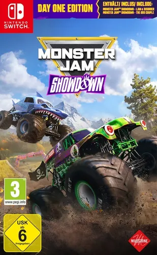 Monster Jam Showdown Day One Edition - Switch - Spiele für Nintendo Switch: Erlebe die aufregendsten Monster Jam-Trucks in 7 verschiedenen Spielmodi und meistere wilde Umgebungen. Ideal für Fans von Offroad-Rennspielen!