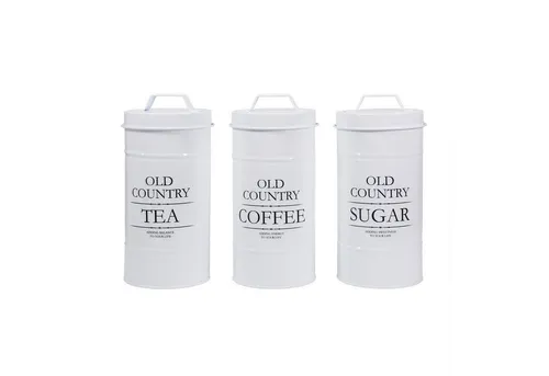 Vorratsdosen 3er-Set Landhaus Weiß