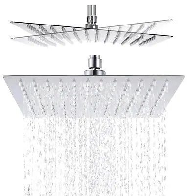 Slim Regendusche 25x25 cm Edelstahl Quadratisch Chrom Dusche 1/2