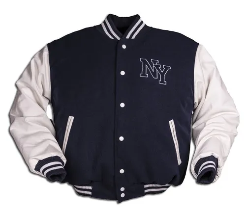 Mil-Tec Herren Jacke-10370003 Navy/Weiss, M EU - Funktionsjacke im ikonischen Letterman-Stil, superleicht und bequem, mit 2 praktischen Taschen und stylischen Kunstlederärmeln.