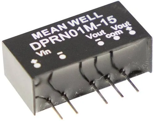 Produktbild MEAN WELL DPRN01M-15 DC/DC-Wandler 34mA 1W Anzahl Ausgänge: 2 x Inhalt 1St.