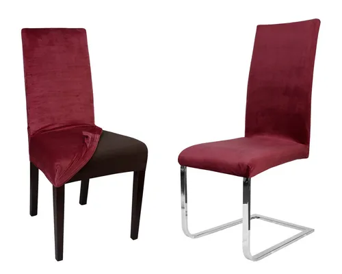 Beautex Stuhlhusse Lea Stuhlhussen, Samt Mikrofaser Stuhlbezug, elastische Stretch Husse