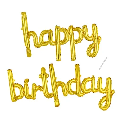 Happy Birthday Ballon,Gold Folienballon Happy Birthday Girlande Deko,Happy Birthday Luftballon Banner für Birthday Party Dekoration, Männer Frauen