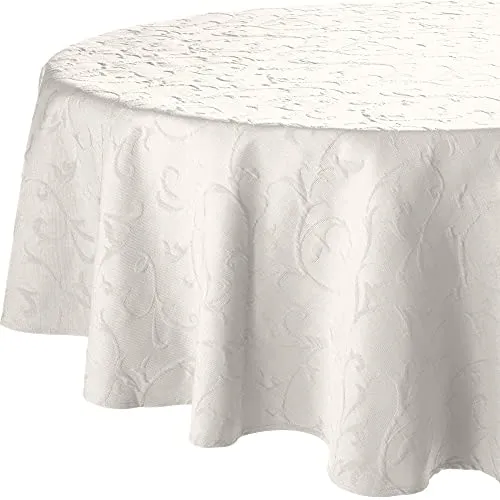 Erwin Müller Tischdecke Düsseldorf bügelfrei in Creme, oval 160x220 cm - Bügelfreie Tischdecke in elegantem Uni Design, ideal für stressfreies Dekorieren. Pflegeleicht aus 70% Baumwolle, 30% Polyester, perfekt für jeden Anlass.