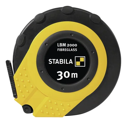 STABILA Kapselbandmaß LBM 2000 FIBREGLASS, 30 m - Messgeräte - Robustes Glasfaserband mit metrischer Skala, ideal für präzise Messungen auf Baustellen und im Handwerk.
