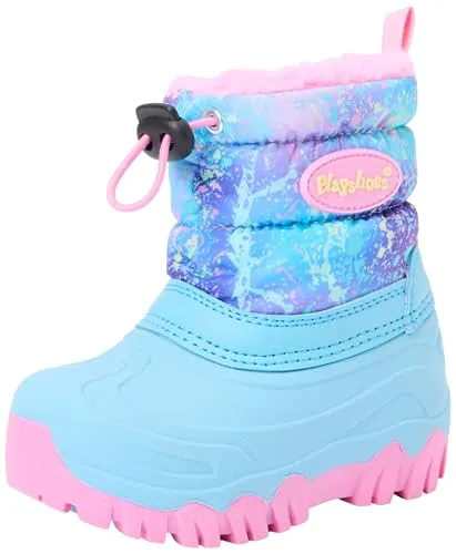 Playshoes Winter-bootie Regenbogen Unisex Kinder Schneestiefel, Türkis Regenbogen, 28/29 EU - Wasserdichte und warm gefütterte Winter-Boots für Kinder, ideal für Schnee-Wetter. Mit Anziehschlaufe und griffiger Profilsohle für sicheren Halt.