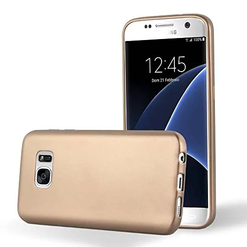 Cadorabo Hülle kompatibel mit Samsung Galaxy S7 Schutzhülle TPU Silikon Case Metallic Design Slim Kratzfest Weiche Gummi mit Rundumschutz Case Hülle für Galaxy S7 in Rosa