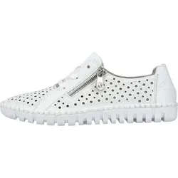 Rieker Damen Low-Top Sneaker M2300 - Damen-Sneaker aus hochwertigem Glattleder mit flachem Absatz und praktischem Reißverschluss für einfaches An- und Ausziehen.