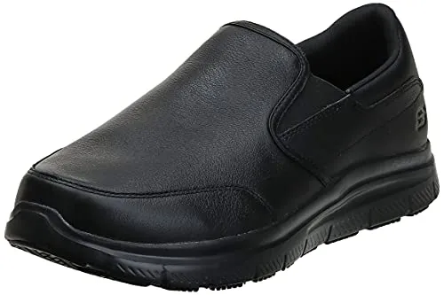Skechers Herren Flex Advantage SR Slip On Sneaker, Schwarz - Bequemer Alltagsschuh - Herren-Sneaker mit weichem Stofffutter und rutschfester Sohle, ideal für den täglichen Gebrauch und lange Tragezeiten.