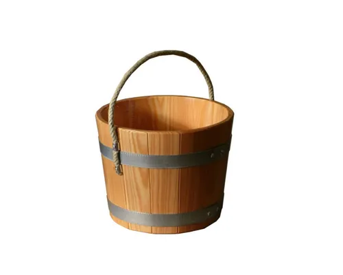 Sauna-Aufgusseimer 5 L Lärche mit Hanftrageseil in braun von Blumenberg