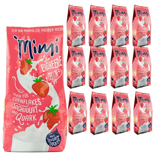 Mimi Milchmix Erdbeere Milchmix 12 x 400g - Warm und kalt löslich