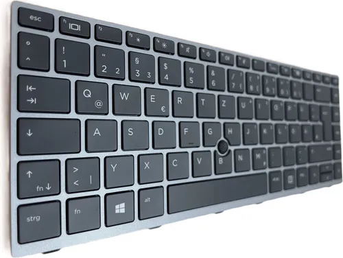 DEUTSCHE-Tastatur Schwarz , Silber Rahmen,Trackpoint für HP EliteBook 840 G5 3JZ32AW