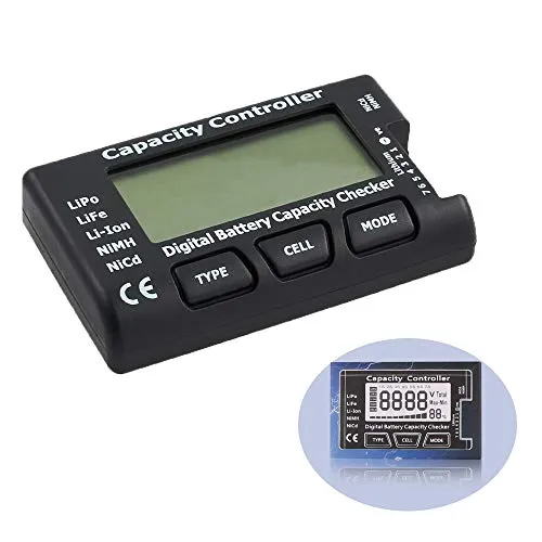 YIXISI Smart Digital Batterie Kapazität Checker, Digital Mini Batterie Kapazitaet Checker, fuer LiPo, LiFe, Li-Ion, NiMH, Nicd, RC Akkus