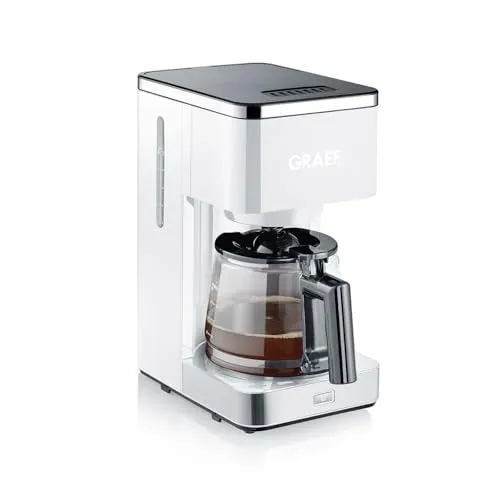 Graef Filterkaffeemaschine FK401EU - Weiße Kaffeemaschine mit Vorbrühfunktion, 1,25L Fassungsvermögen für bis zu 15 Tassen und optimalem Aroma