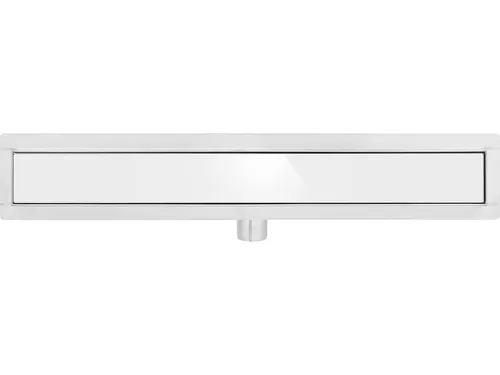Duschrinne Bodenablauf 90cm White Glass aus Edelstahl - Hochwertige 90cm Ablaufrinne aus Edelstahl 304, elegantes Design mit Glasoberfläche, ideal für moderne Badezimmer.