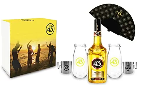 Licor 43 Geschenkset Cuarenta y Tres 0,7l - Likör Geschenkset mit 31% Vol, inklusive 2 stilvollen Gläsern – perfekt für besondere Anlässe oder als Geschenk.
