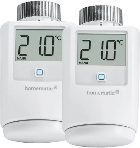 HOMEMATIC IP Heizkörperthermostat 2er Set, weiß - Intelligente Heizkörperthermostate zur individuellen Raumklimasteuerung. Einfach per App bedienen und programmieren. Für alle gängigen Ventile geeignet.