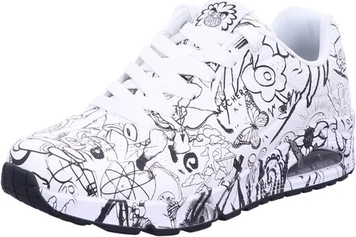 Skechers Herren Sneaker UNO - PROCESS SKETCH - Sneaker mit einzigartigem Vexx-Doodle-Design, gepolsterter Air-Cooled Memory Foam®-Innensohle für besten Komfort und flexible Gummilaufsohle für optimalen Halt.
