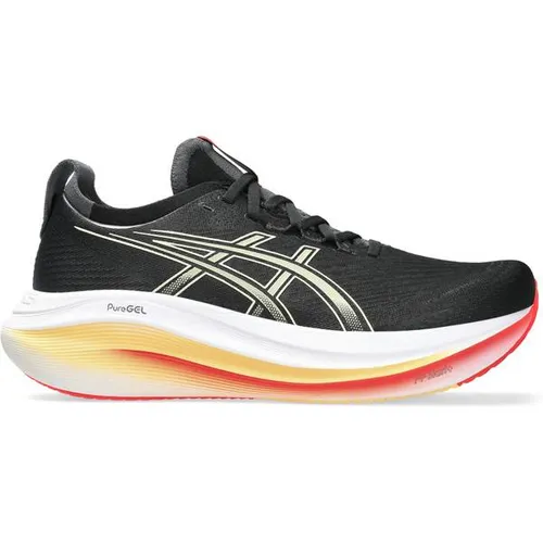 ASICS GEL-NIMBUS 27 Laufschuh, Gr. 46, schwarz - Laufschuhe für Herren, ausgestattet mit ASICS GEL-Technologie für optimale Dämpfung und Komfort beim Laufen. Atmungsaktives Textil-Obermaterial sorgt für ein angenehmes Fußklima.