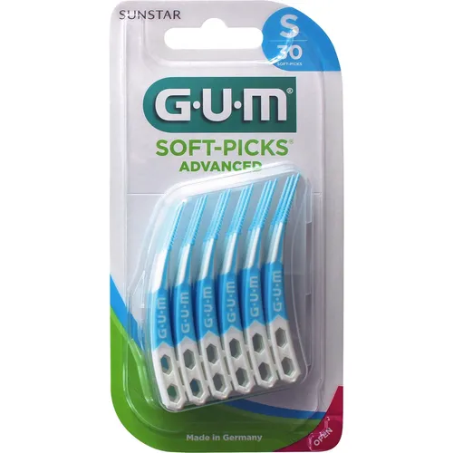 GUM® SOFT-PICKS® PRO Small, 30 Stück mit Reiseetui - Zahnzwischenraumbürste für mühelose Reinigung der Zahnzwischenräume, ideal für unterwegs mit praktischem Reiseetui.