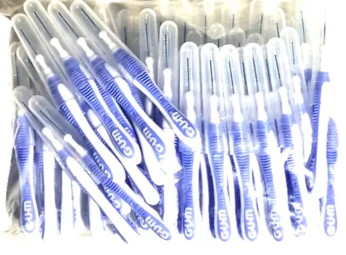 GUM Trav-ler Interdentalbürsten hellblau 0,6mm - 50 Stück - Zahnzwischenraumbürsten mit antibakterieller Chlorhexidin-Beschichtung, ideal für eine gründliche Mundhygiene und wiederverwendbar.