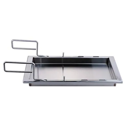 SANTOS einsetzbare Grillpfanne/Einsatzpfanne - Edelstahl Plancha - 38,8x48,6x4cm - E-Serie - Paella, Bratkartoffeln, Reibekuchen, Schnitzel