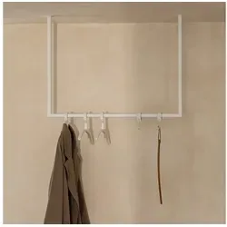 Metallbude Kleiderstange RUBI, Garderobenstange für Jacken, Mäntel und Kleidung, Stabile Konstruktion weiß 100 cm x 80 cm