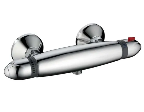 SCHÜTTE SUPRA Duscharmatur mit Thermostat - Duscharmatur mit Thermostat für konstante Wassertemperatur, ausgestattet mit Temperatursperre für erhöhte Sicherheit der Familie. Inklusive Montageset für einfache Installation.