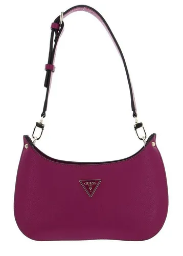 Guess Schultertasche Meridian in Boysenberry - Stylische Schultertasche aus hochwertigem Polyurethan, mit abnehmbarem und verstellbarem Henkel – ideal für den Alltag und besondere Anlässe.