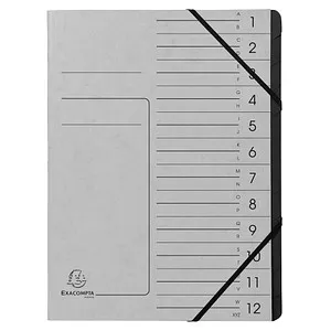 Exacompta Ordnungsmappe 12 Fächer grau, 1 St.