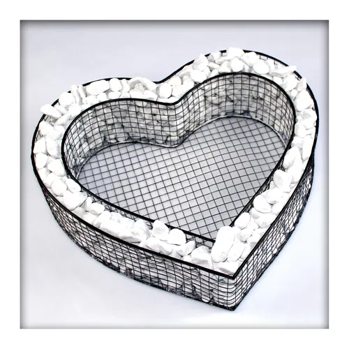 Herz Gitter XL Pflanzschale Grabschmuck Grabgestaltung Friedhof mit Kies