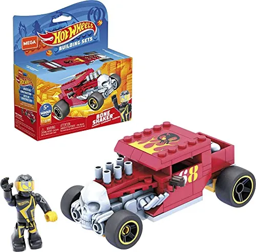 MEGA GVM29 - MEGA Construx + Hot Wheels Bone Shaker Fahrzeug zum zusammenbauen, Spielzeug Bauset, für Kinder ab 5 Jahren