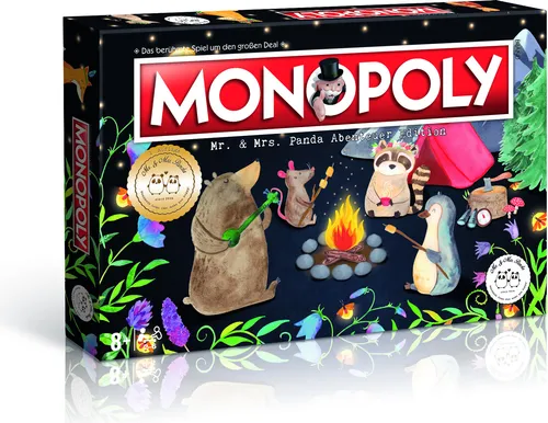 Monopoly Mr. & Mrs. Panda - Gesellschaftsspiel für 2-6 Spieler, das ideale Geschenk für Panda-Fans mit charmantem Design von Winning Moves