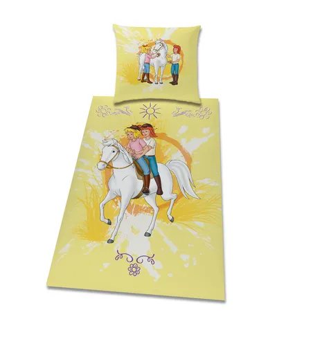 Bibi + Tina Blocksberg Bettwäsche glatt Amadeus Hexe 100% Baumwolle 135 x 200 cm