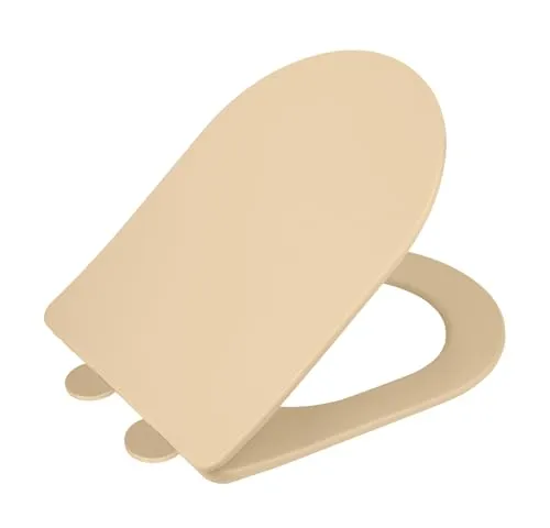 WENKO WC-Sitz Mod. Galati Beige matt, aus Duroplast, Soft-Touch-Effekt, mit Easy-Close Absenkautomatik