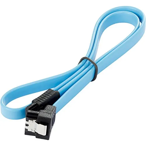 POPPSTAR 1x SATA Kabel SSD/HDD (0,5m SSD Datenkabel/SATA 3 Kabel SSD, gerade Stecker auf gewinkelt) bis zu 6 Gbit/s, blau