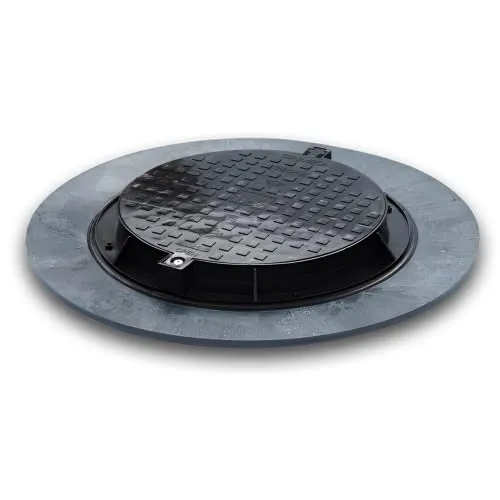 Varile 1100mm XXL Schachtabdeckung aus Kunststoff I universal Gullydeckel I Zisternendeckel (Schwarz)