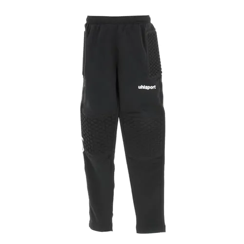 uhlsport Unisex Kinder Torwarthose, Schwarz, 128 EU - Torwarthose für Kinder mit elastischen Fußschlaufen, ergonomischer Polsterung und verstellbarem Bund für optimalen Komfort und Schutz beim Spielen.