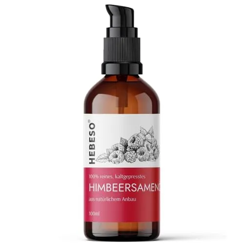 Himbeersamenöl 100% Rein & Natürlich Kaltgepresst 100ml - Beauty - Natürliches Anti-Aging Öl mit Vitamin A/E, reich an essentiellen Fettsäuren für intensive Feuchtigkeit und Hautschutz gegen UV-Strahlen.