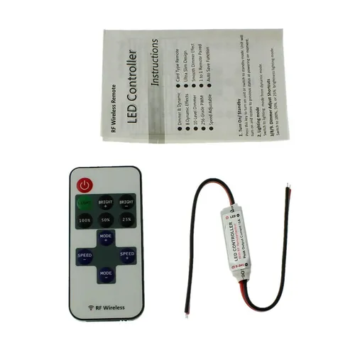 Mini LED RF Controller 10Key Fernbedienung 12...24V 144W 2-Pin; einfarbig offene