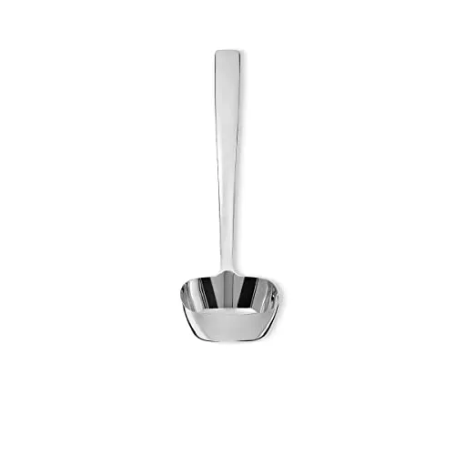 Alessi MW03/10 Schöpfkelle im Relief-Design - Elegante Schöpfkelle aus glänzend poliertem Edelstahl 18/10, ideal für stilvolle Präsentationen in der Küche oder beim Servieren.