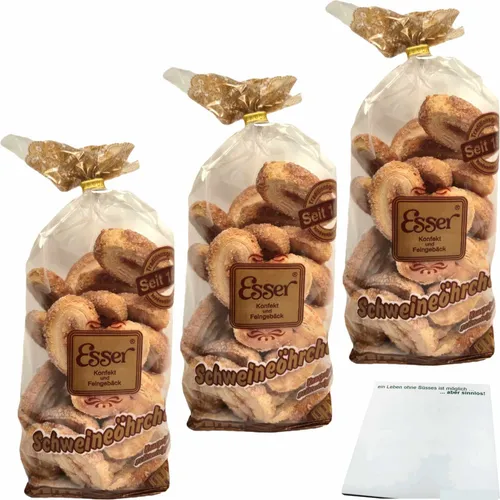 Esser Schweineöhrchen 3er Pack 3x250g Packung usy Block