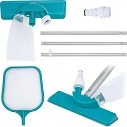 Poolreinigungsset, 167 cm Stab + Staubsauger + Bestway 58013 Netz