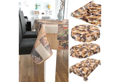 ANRO Wachstuchtischdecke rot, 140x100 cm - Wasserabweisende Gartentischdecke in rot, strapazierfähig und pflegeleicht – ideal für drinnen und draußen, perfekt für Gartenpartys und Camping.
