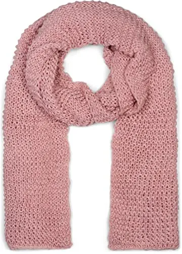 styleBREAKER Damen langer Strick Schal mit Wellen Strickmuster, Altrose - Schals für Damen – warmer und weicher Winter Strickschal mit elegantem Wellenmuster, ideal für kalte Tage und vielseitig tragbar.