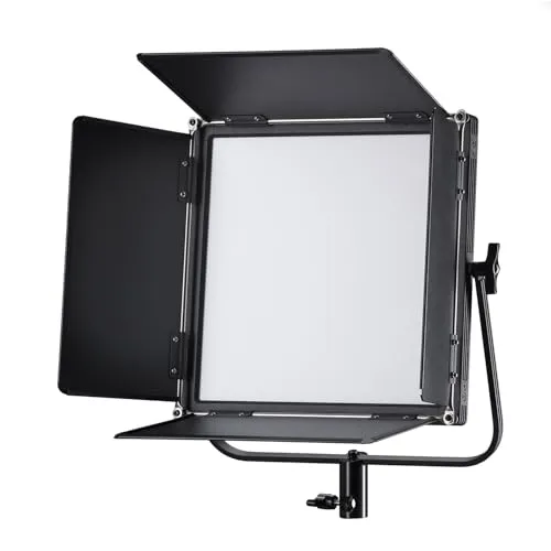 Walimex pro Soft LED Brightlight 520 Bi-Color Flächenleuchte, 40 W Videoleuchte mit Farbtemperatur 3200-5600 K, Studioleuchte mit LCD-Display, Flächenlicht Akku Anschlüssen